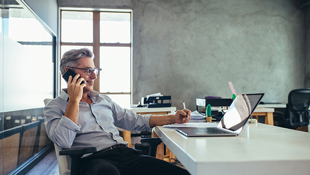 OnBase developer taking phone call